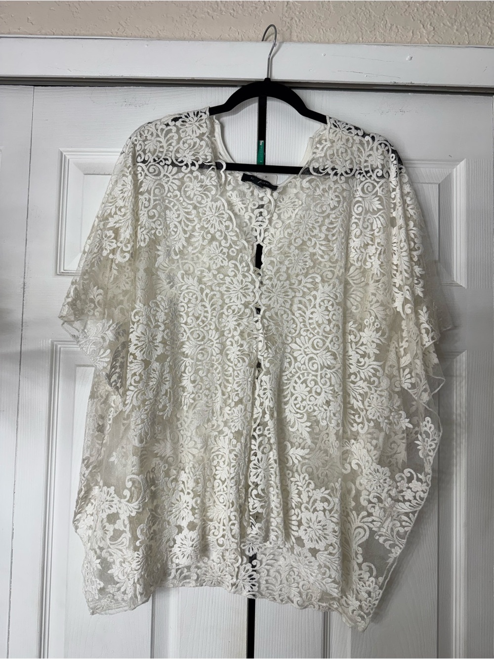Sheer Lace Overlay Top